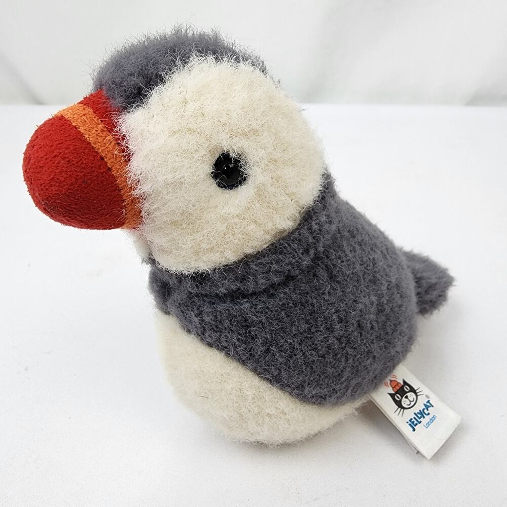 Jellycat Birdling Puffin Baby Plush Toy Stuffed Animal Soft Retired Gray 4"